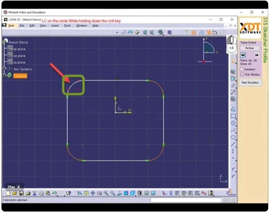 Preview of V5Train CATIA V5 simulation video